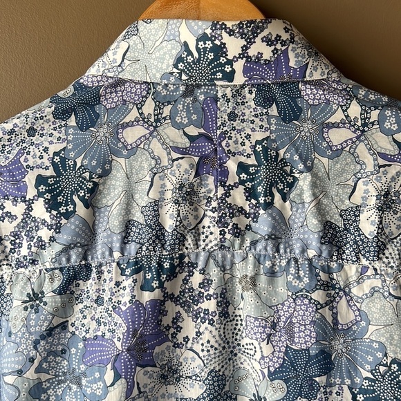 HORACE HUGH Blue Floral Print Button Down Shirt Size 17 - Picture 10 of 11